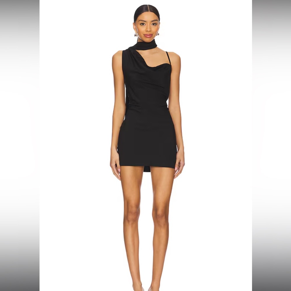 Revolve Beatrice Drape Mini Dress - Black